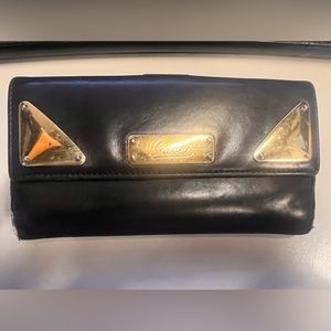 Gucci black leather wallet with gold hardware - guccissma